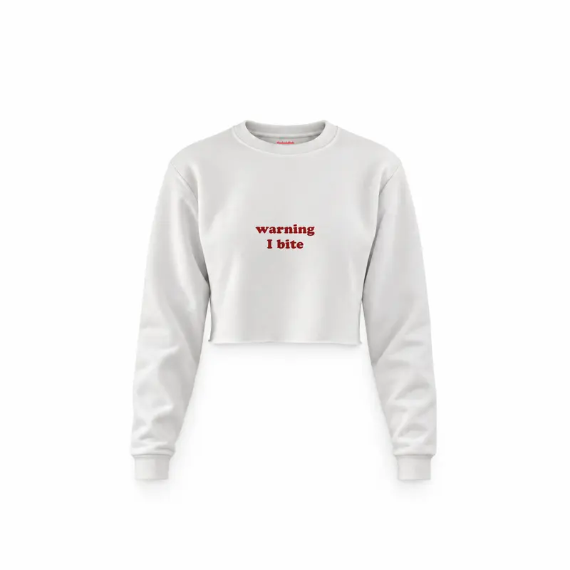 Warning I Bite Crop Sweatshirt