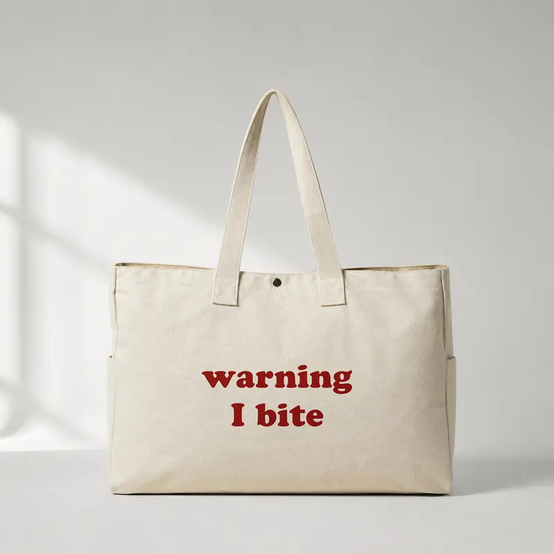 Warning I Bite Daily Tote Bag