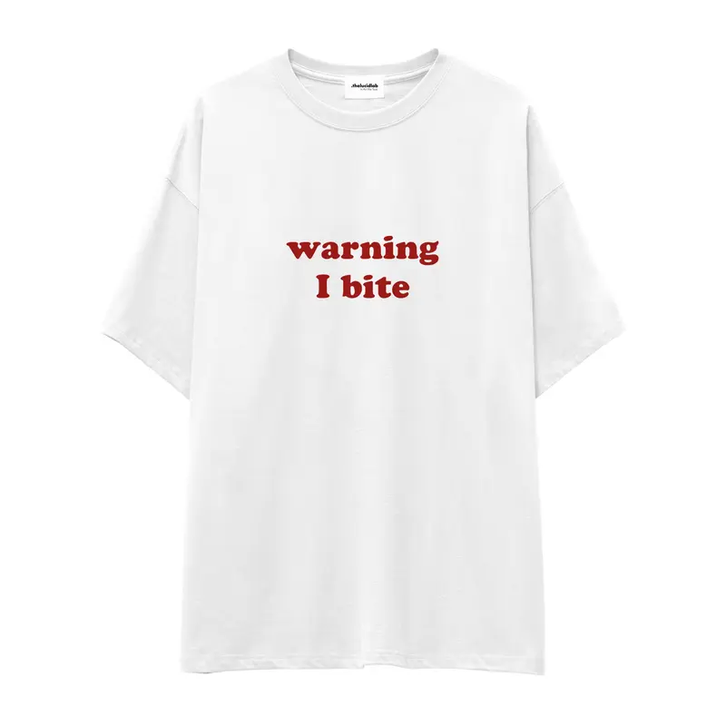 Warning I Bite Oversize Tişört
