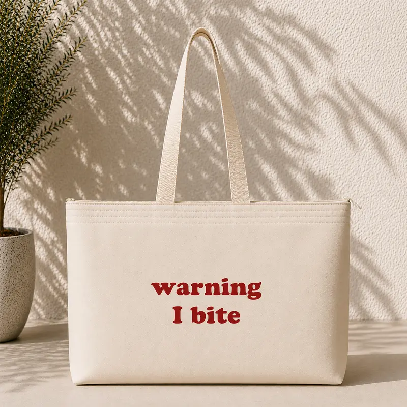 Warning I Bite Weekend Tote Bag