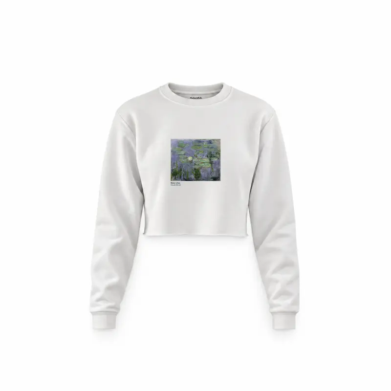 Water Lilies Crop Sweatshirt