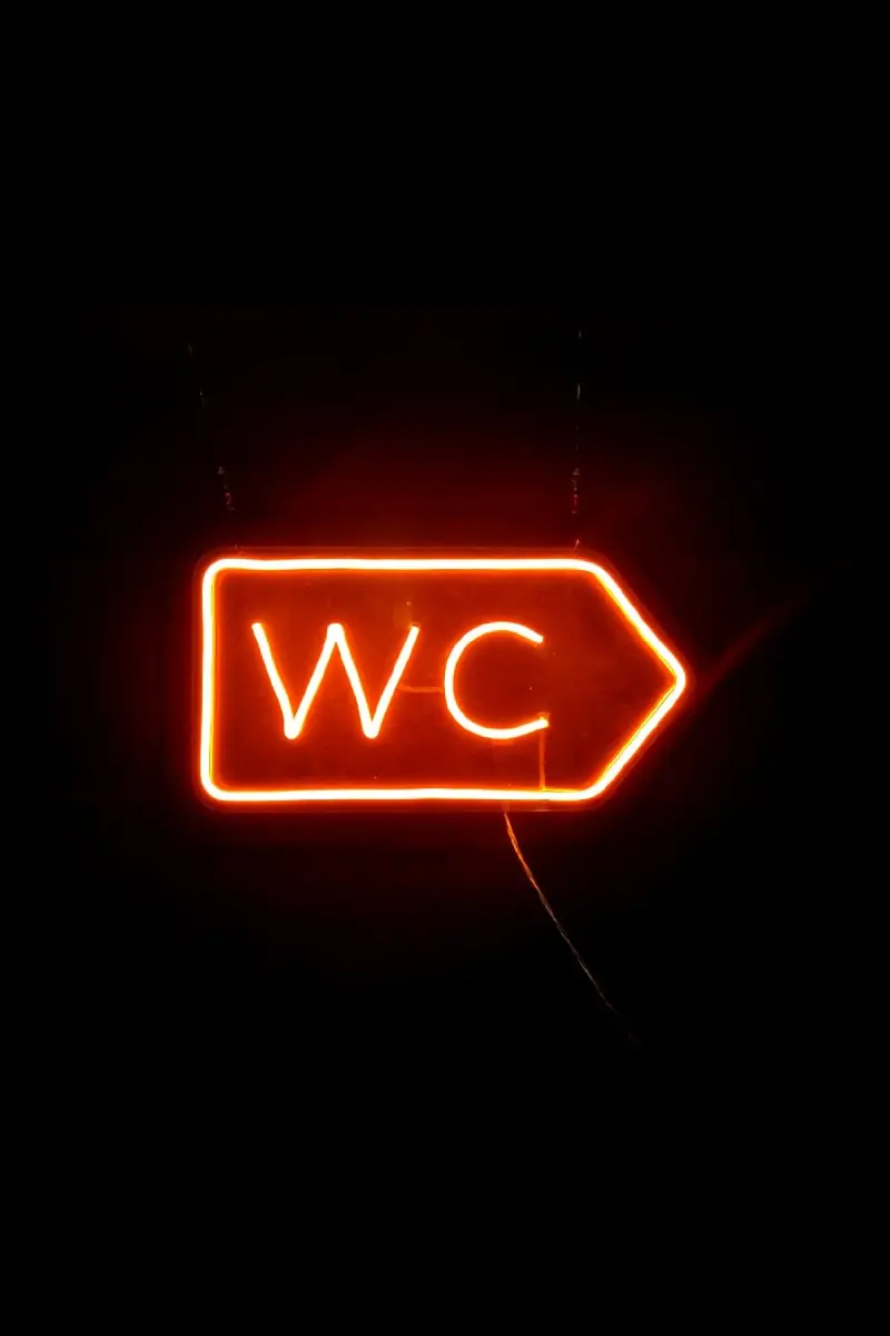 WC Yazılı Neon LED Aydınlatma Işıklı Tablo Duvar Dekorasyon