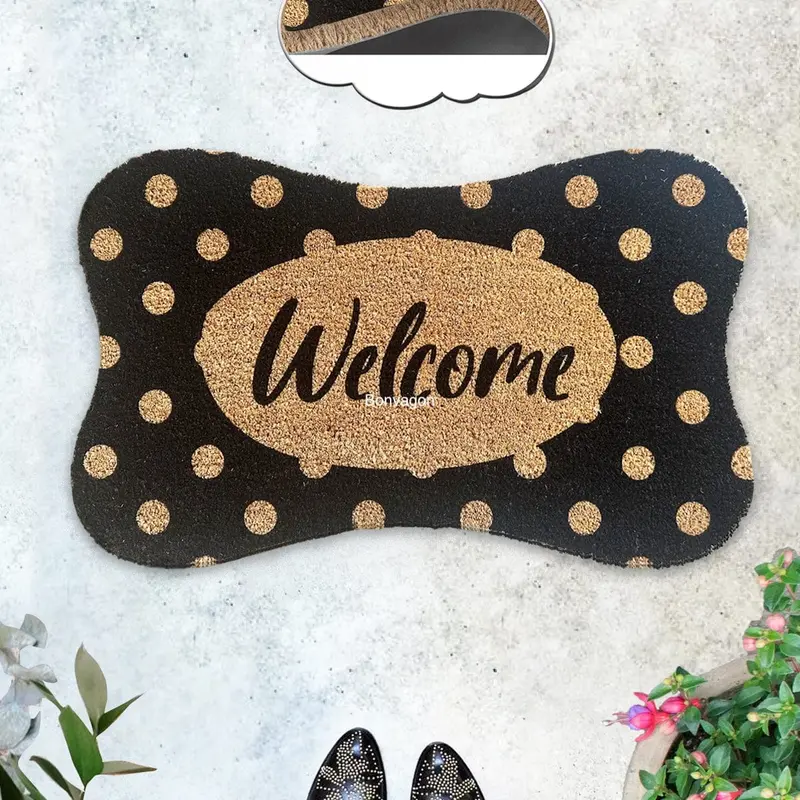 Welcome 45x75cm Doğal Koko Hindistan Cevizi Kapı Önü Paspas Daplet