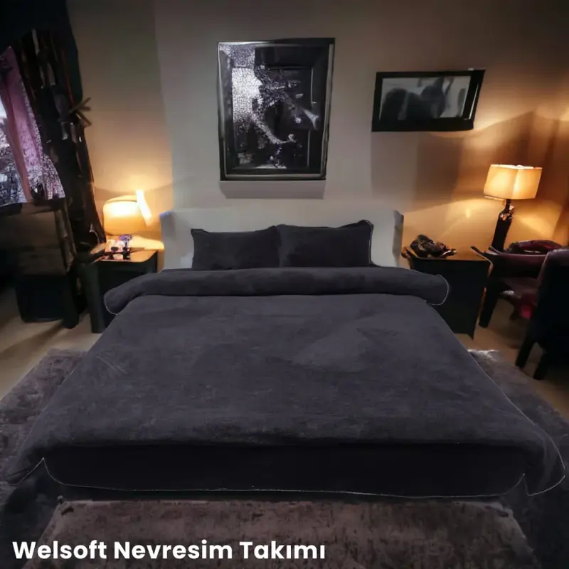 Welsoft 1.5 Kişilik Nevresim Takımı Siyah