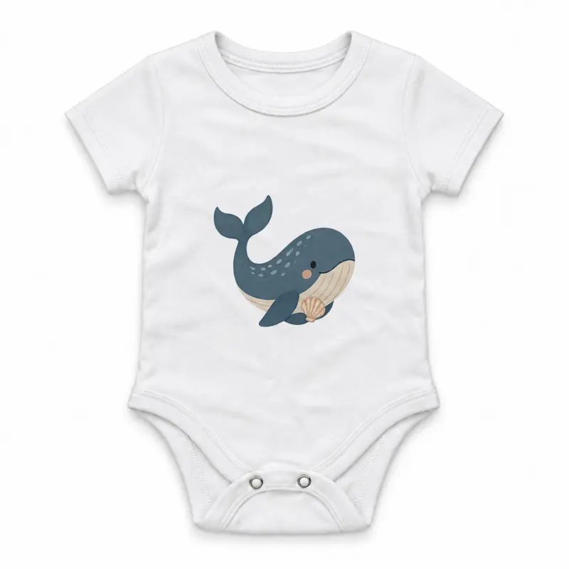 Whale Carrying a Small Seashell Çıtçıtlı Body