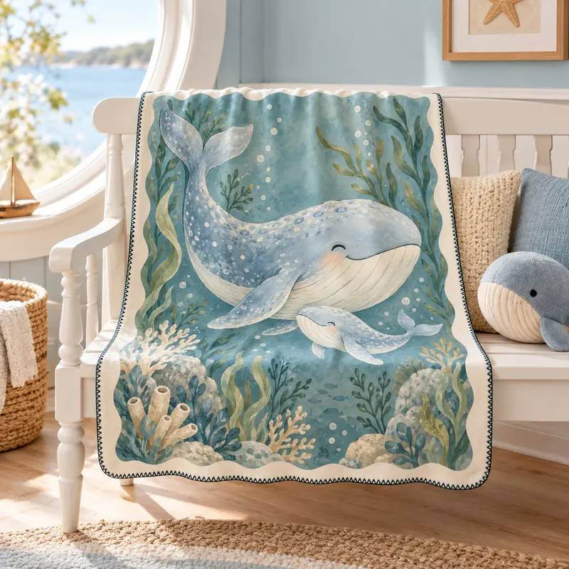 Whale Lullaby Polar Bebek Battaniyesi