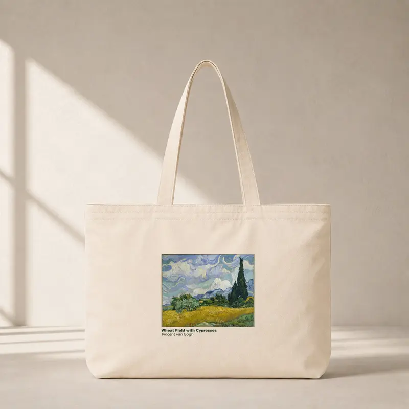 Wheat Field with Cypresses Club Tote Bag