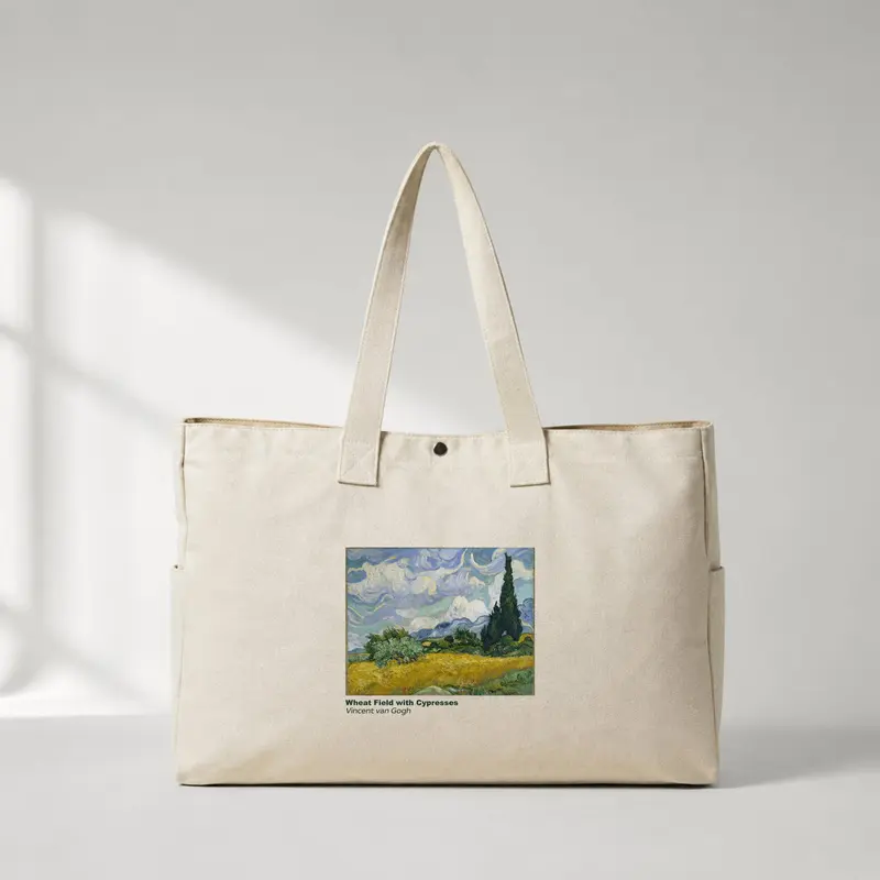 Wheat Field with Cypresses Daily Tote Bag