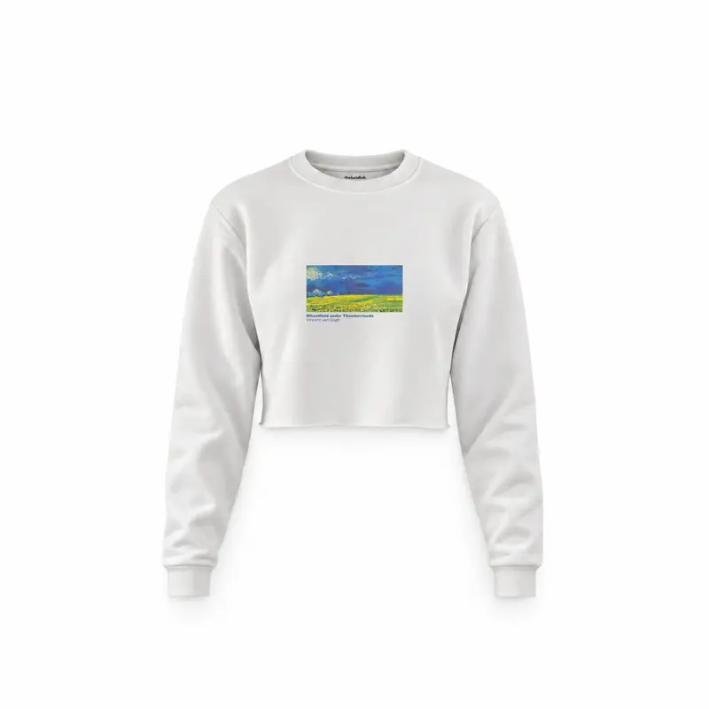 Wheatfield under Thunderclouds Crop Sweatshirt