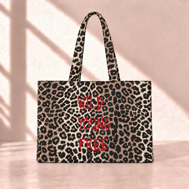 Wild Young Free Leopard Tote Bag