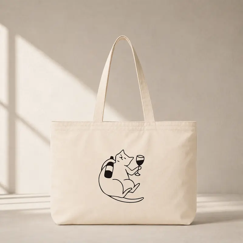 Wine Lover Cat Club Tote Bag