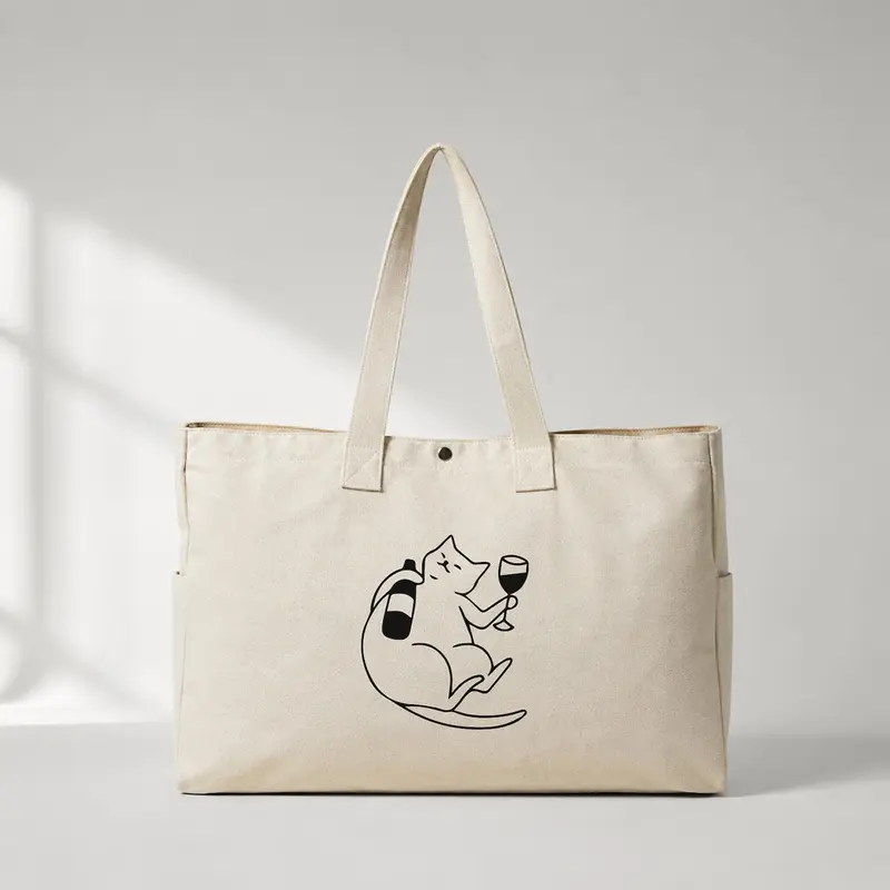 Wine Lover Cat Daily Tote Bag