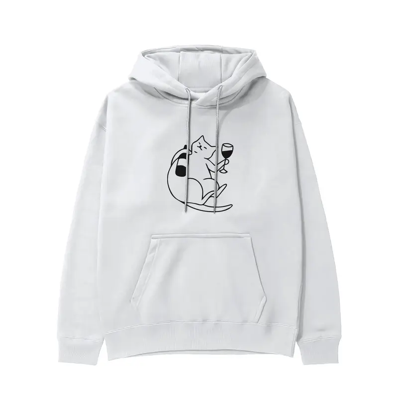 Wine Lover Cat Hoodie