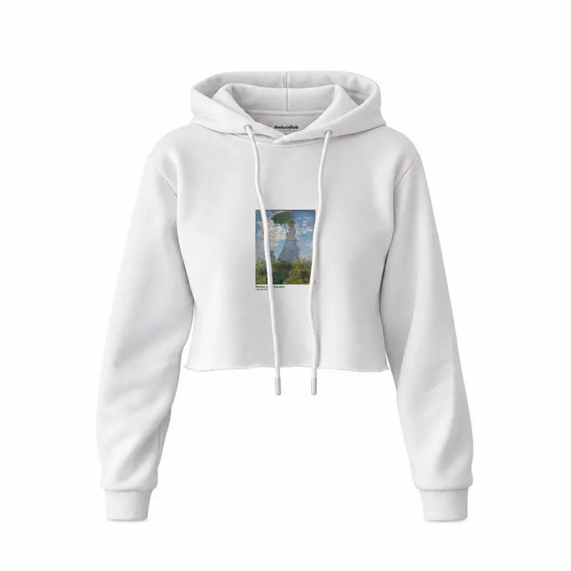 Woman with a Parasol Crop Hoodie