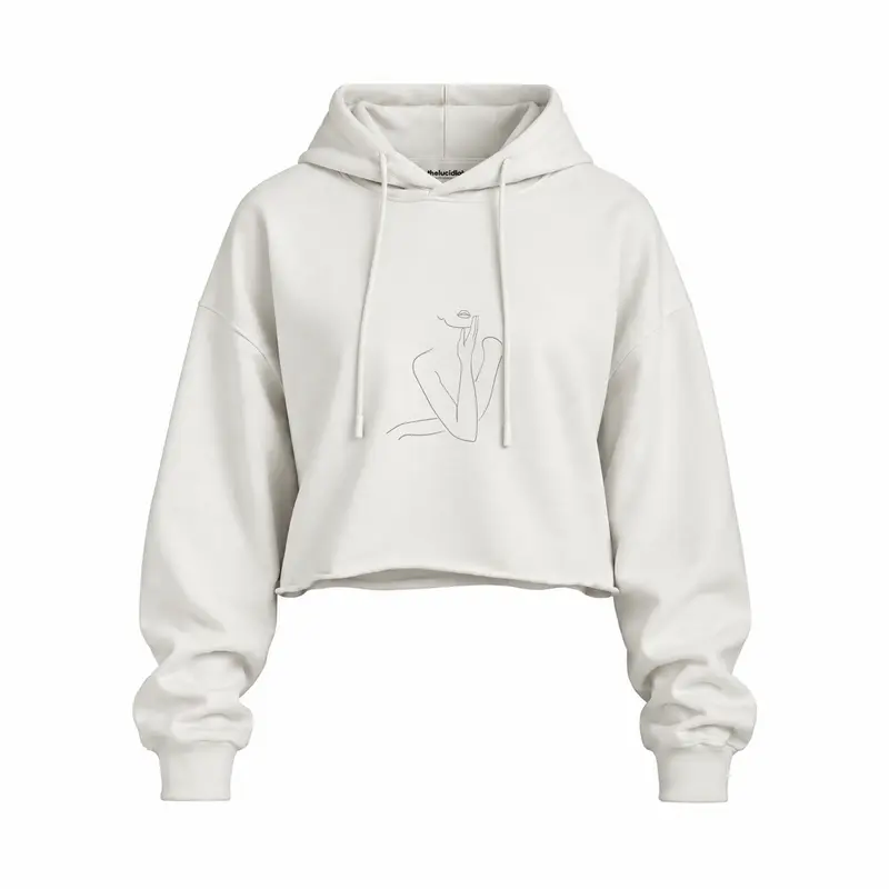 Women / Kadın Silüeti Oversize Crop Hoodie