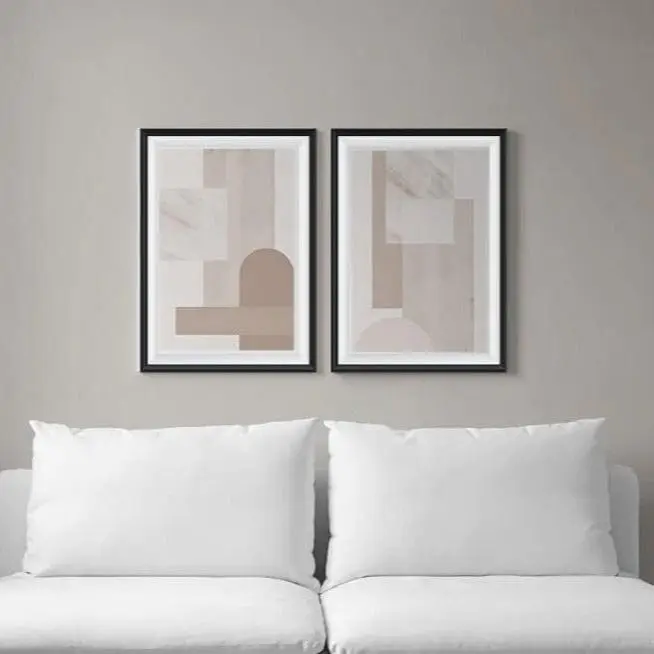 Wow Soft Cubic 2 Parça Çerçeve Görünümlü Ahşap Duvar Tablo Seti