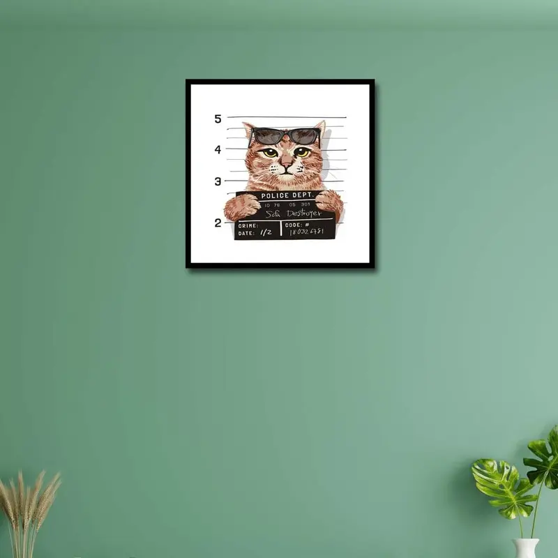 Wow Suçlu Kedi Tasarımları Dijital Baskı Duvar Tablolar