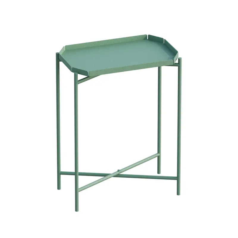 Yeşil Metal Tepsi Sehpa - Yeşil