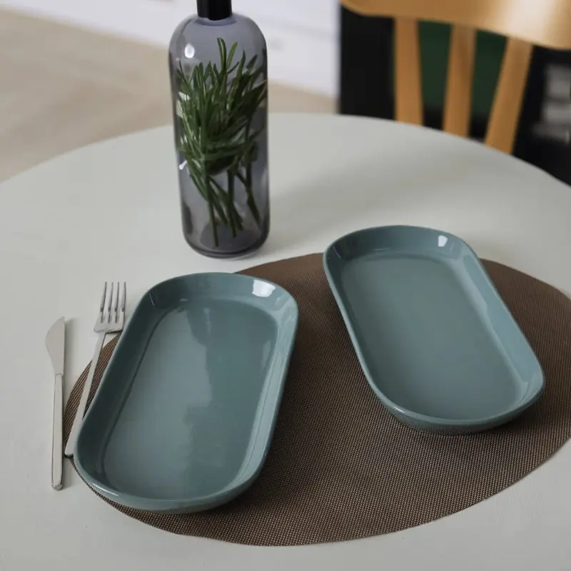 Yeşil Noyan Kayık Tabak 28cm 2 Adet