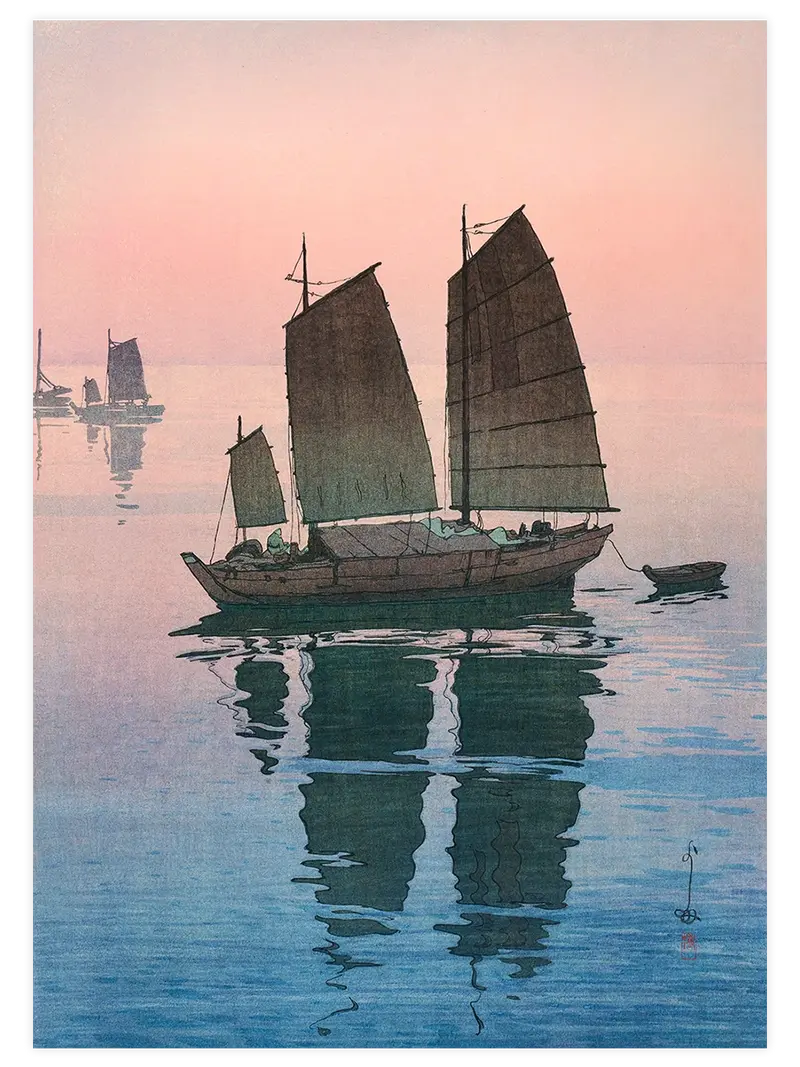 Yoshida Hiroshi Sailing Boats - Art Print