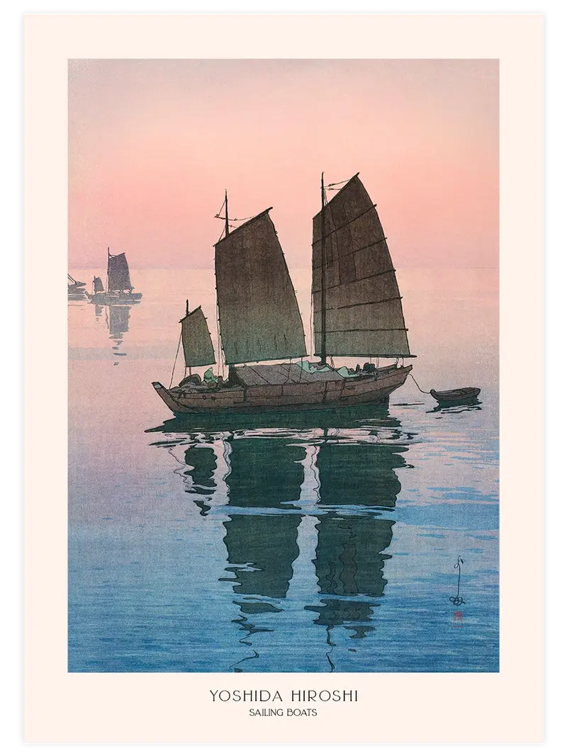 Yoshida Hiroshi Sailing Boats - Art Print