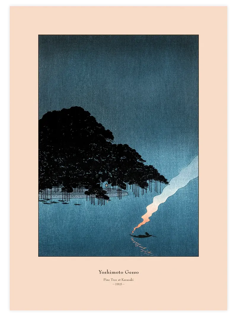 Yoshimoto Gesso Pine Tree at Karasaki - Art Print