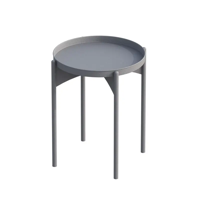 Yuvarlak Metal Sehpa - Gri