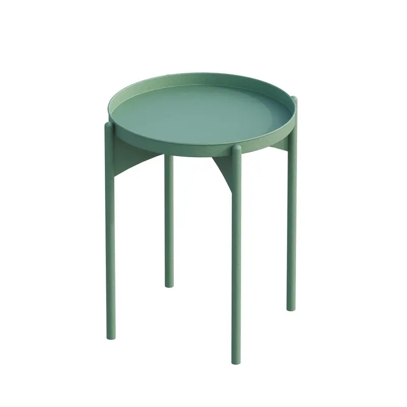 Yuvarlak Metal Sehpa - Yeşil
