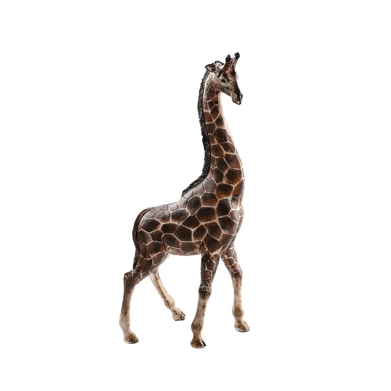 Zürafa Naturalist Polyester Heykel Obje - Kahve