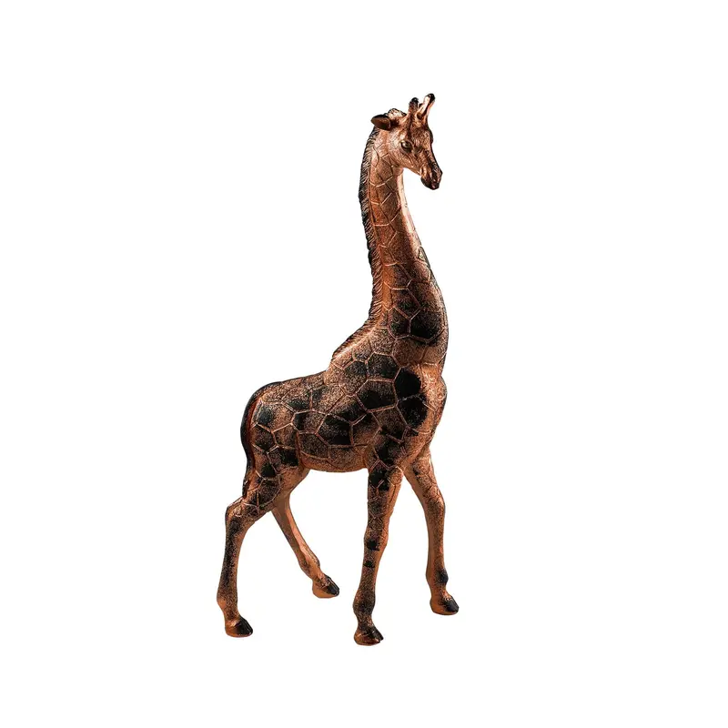 Zürafa Naturalist Polyester Heykel Obje - Kahve